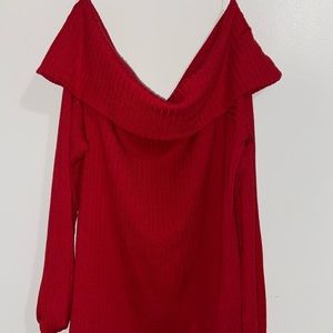 Red off the shoulder top
